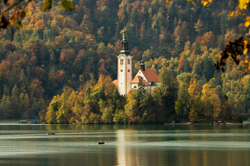 Fototapeta premium church in the lake bled