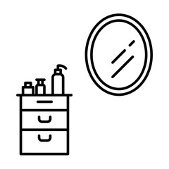 Barbersop table and mirror