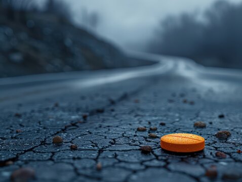 A Single Pill on a Winding Road Prevention Strategy Halting Detrimental Choices and Promoting Health, A Visual Representation of Addiction Recovery and Choosing a Healthy Path