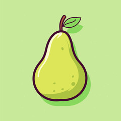 Pear fruit cartoon vector icon logo illustration food nature icon concept flat cartoon drawing art isolated background