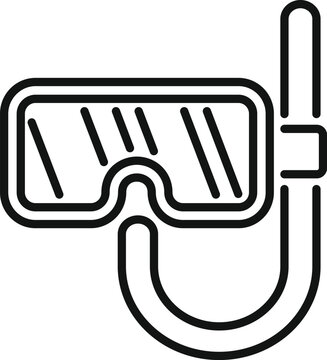 recommend clip art: Simple line art style icon of a diving mask, ready for underwater adventures