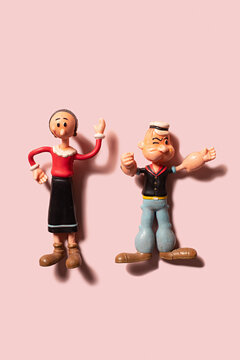 Vintage Olive Oil and Popeye figurines