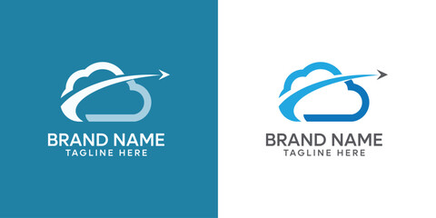 Cloud logo vector for software house, software developer, web developer, web hosting, domain, cloud services, website, cloud computing, data warehouse, big data.