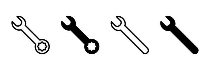 wrench icon vector isolated on white background. Wrench vector icon. Spanner symbol