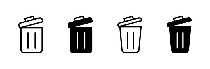 Trash icon vector isolated on white background. trash can icon. Delete icon vector