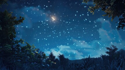 Naklejka premium A lovely nighttime sky