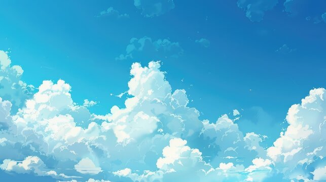Afternoon sky with blue color and white clouds