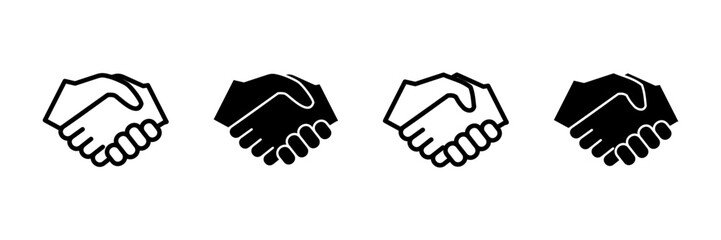 Obraz premium Business handshake icon vector isolated on white background. Handshake icon vector. contract agreement. Trust icon vector. Deal. Done. partnership icon