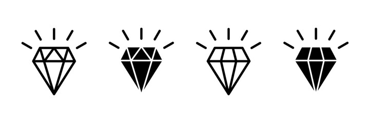 Diamond icon vector isolated on white background. Diamond vector icon. Gemstone symbol