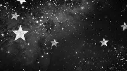 Naklejka premium Background with stars in black and white