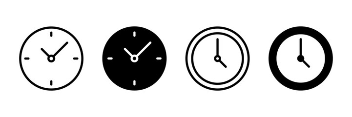 Clock icon vector isolated on white background. Time icon vector. Clock vector icon