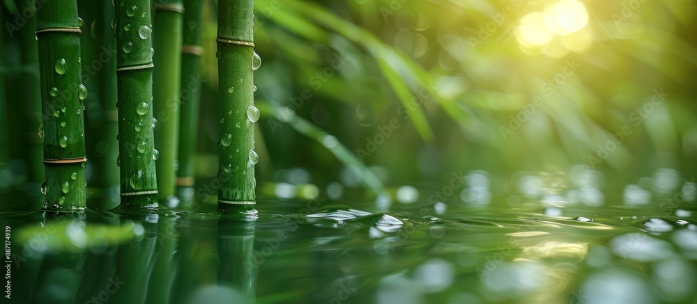 Canvas Prints Bamboo Stalks Emerge From Water