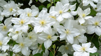 Obraz premium White Clematis Avalanche
