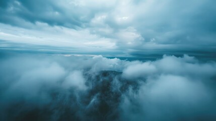 Naklejka premium Aerial view of overcast sky