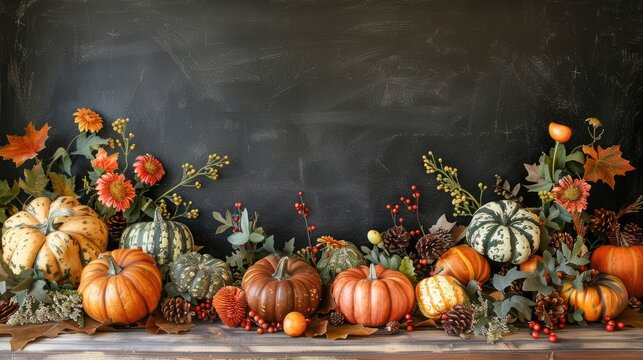 American fall holiday chalkboard