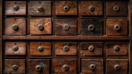 Fototapeta premium Antique wooden drawers
