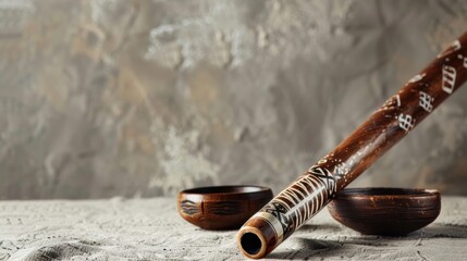 Aboriginal Didgeridoo with Traditional Carvings.