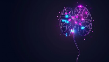 Abstract 3D Illustration of Human Kidneys.
