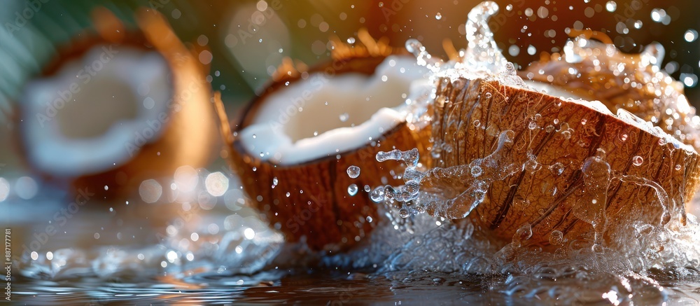 Poster Coconut Splash in a Tropical Paradise