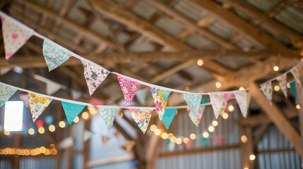 Festive Bunting With String Lights.
