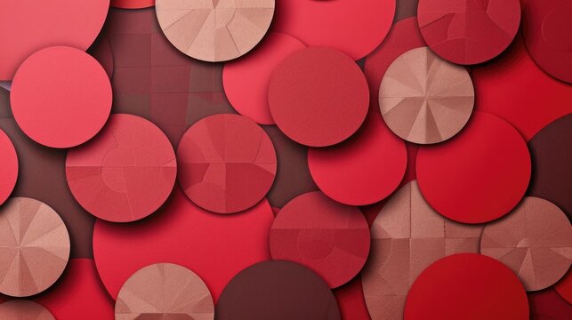 Red and brown checkered paper background with circle cutouts