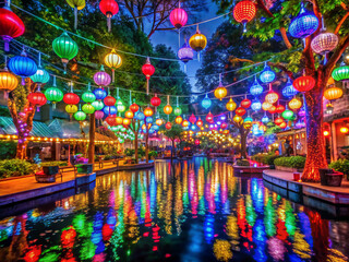 christmas tree in the city, decoration, tree, market, holiday, street, color, town, city, winter, food, house, decorations, colorful, architecture