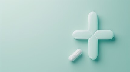 Obraz premium Minimalist Medical Cross and Capsule.