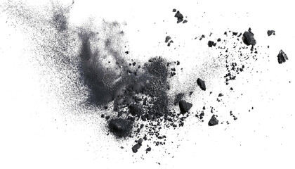 Obraz premium lack chalk pieces and powder flying on white