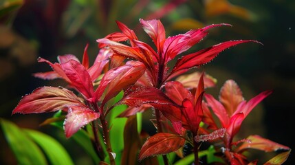 Obraz premium Aquatic Plant in Red