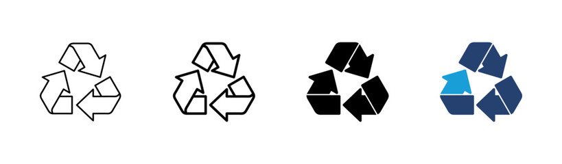 Recycle icon set. Recycling vector icon.