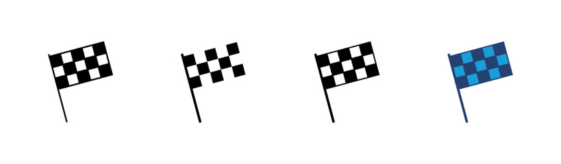 Racing flag icon set. race flag icon.Checkered racing flag icon