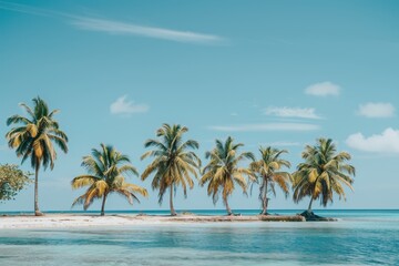 Obraz premium Tropical Beach with Palm Trees.