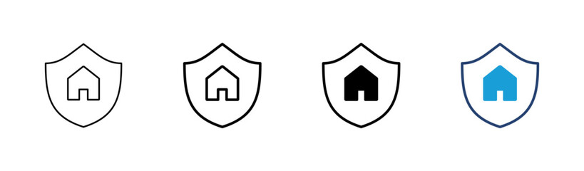 Home insurance icon set. home protection icon