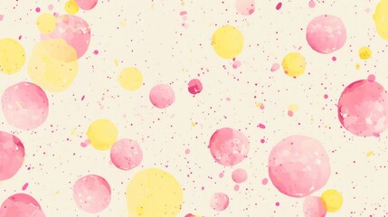 A watercolor background with pink and yellow circles on a cream background