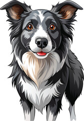 Fototapeta premium Playful Border Collie captured in pencil sketch. 