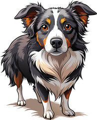 Fototapeta premium Playful Border Collie captured in pencil sketch. 