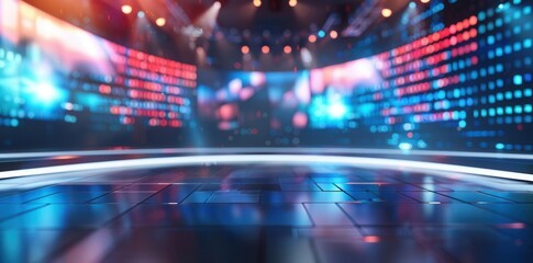 Modern Newsroom. Professional news studio background concept