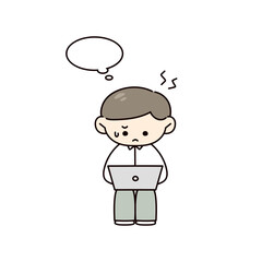 パソコンで作業する人のイラスト