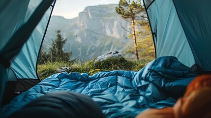 Camping tent in a nature hiking spot