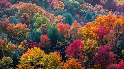 Autumn forest foliage colors