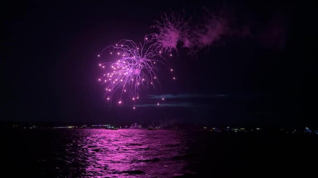 Chatham Harbor Fireworks from Boat 