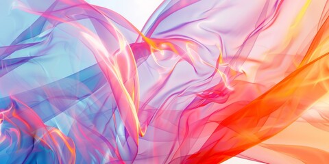 Fototapeta premium Abstract colorful flowing shapes and textures in vibrant digital art waves concept