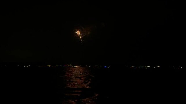 Harbor Fireworks from Atlantic Ocean Boat