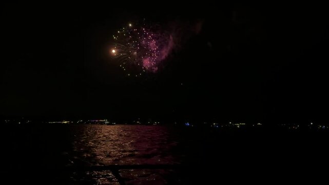 Boat Fireworks Show Harbor Massachusetts