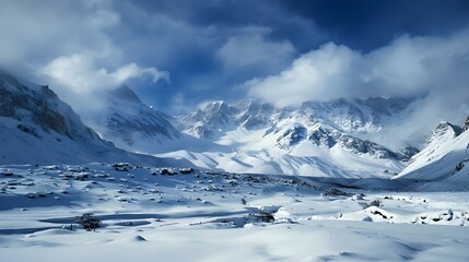 Scenic Himalayas covered in snow © Ava