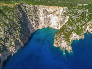 Beautiful aerial view over Kampi area in Zakynthos island, Greece
