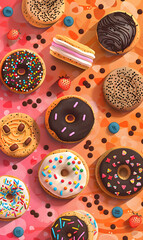 cookies and bread in an illustrator doodle graphic style