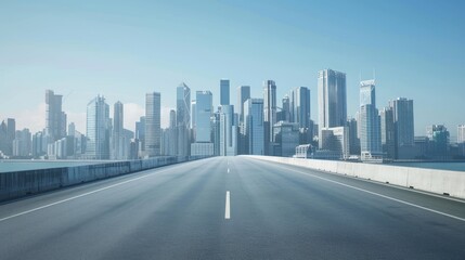 Fototapeta premium A modern city skyline with tall buildings. Generate AI image