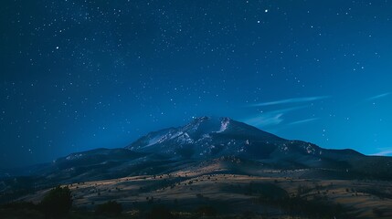 night mountain background with a beautiful sky