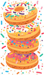 cookies and bread in an illustrator doodle graphic style